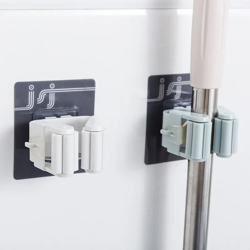 

Seemless Mop Rack Bathroom Free Punched Mop Rack Mop Clip Bathroom Clamp Rack