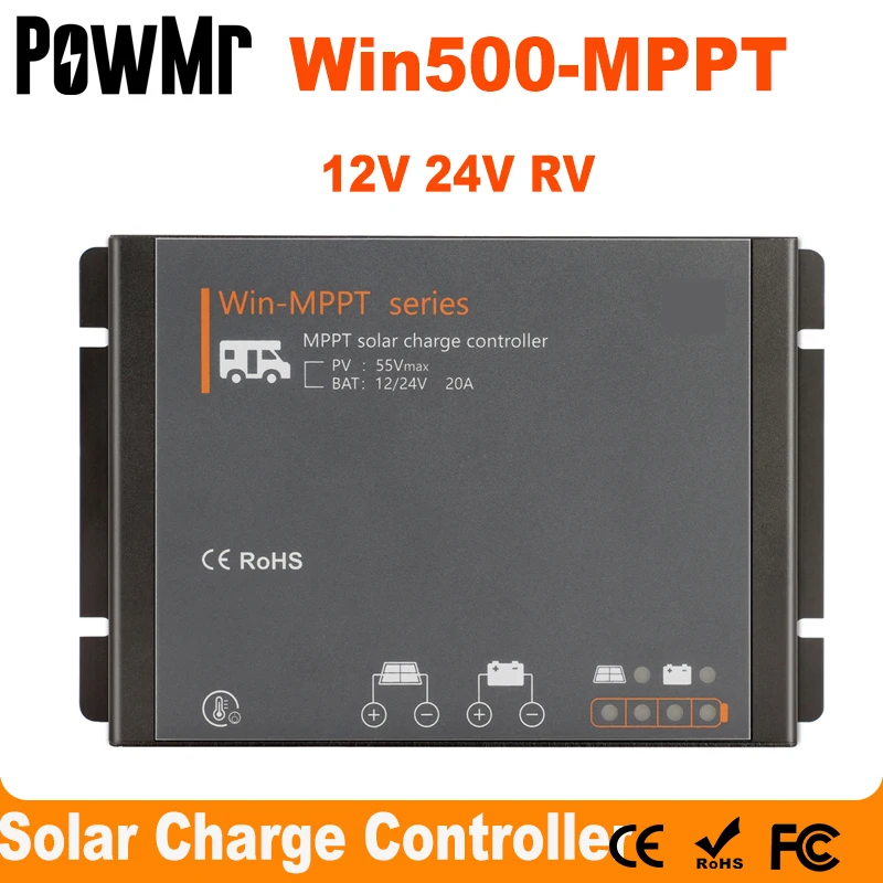 Solar Panel Charge Controller with USB Port LCD Display,Compatible with Sealed and Flooded Batteries EpRec Solar Charge Controller 12V/24V 20A Gel 