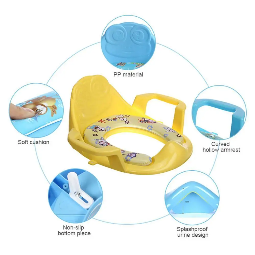 Детское сиденье для приучения к горшку, мягкая подушка для унитаза с мягкой ручкой для малышей