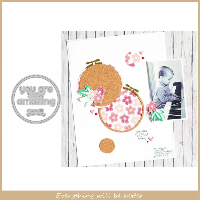 

You Are Sew Amazing Sentence Letter Round Frame Metal Cutting Dies For Scrapbook Craft Die Cut Make Cards New Stencils 2020 DIY