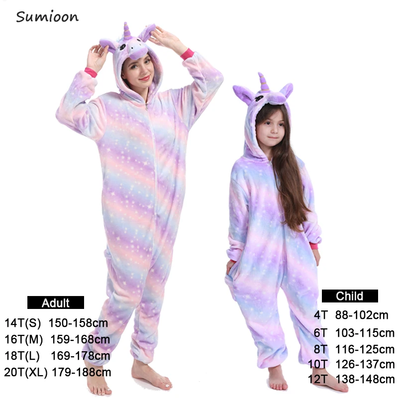 Kigurumi Onesie Kids Pijamas Unicorn Pajamas for Boys Girls Winter Animal Pyjamas Children Sleepwear Teen Overalls 4 6 8 10 Year