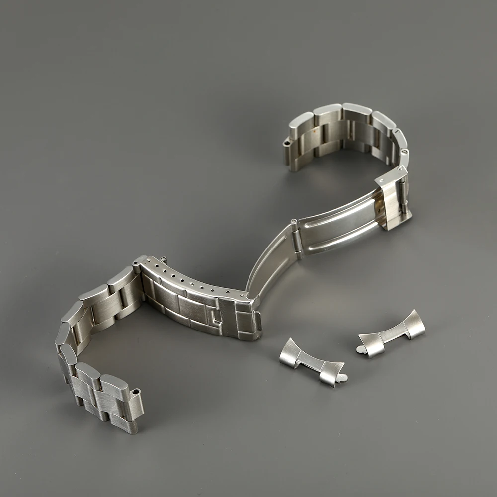 20mm Curved End Glide Oysterr Stainless Steel Solid Bracelet Watch