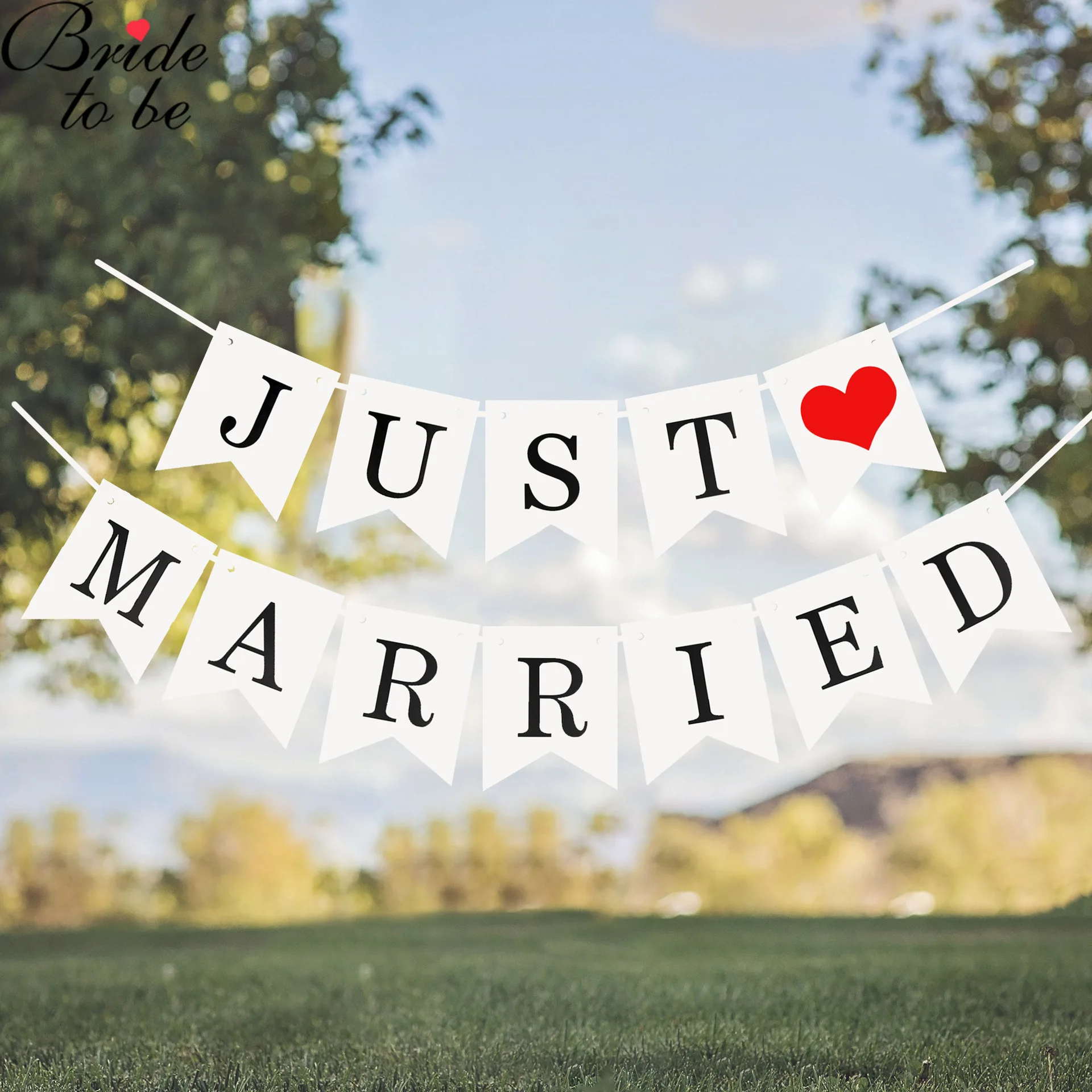 Vintage recién casados Negro y Blanco Guirnalda Banner Personalizado De Boda Bunting