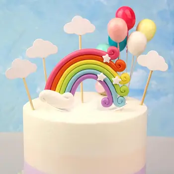 

Pottery Rainbow Happy Birthday Cake Topper Flag Baby Shower Party Wedding Decoration Kids Cake Flags Cake Decorating Tools 2019