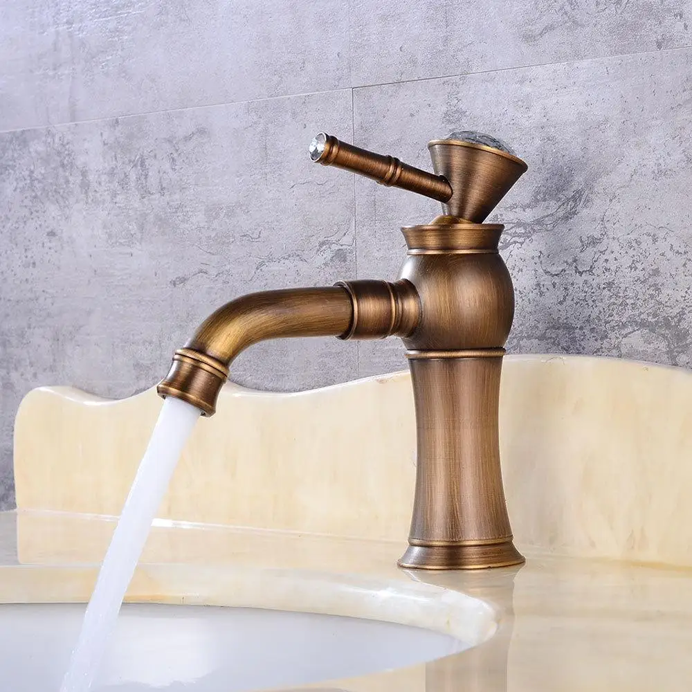 Смеситель для раковины в ванной комнате Золотые Смесители с одной ручкой