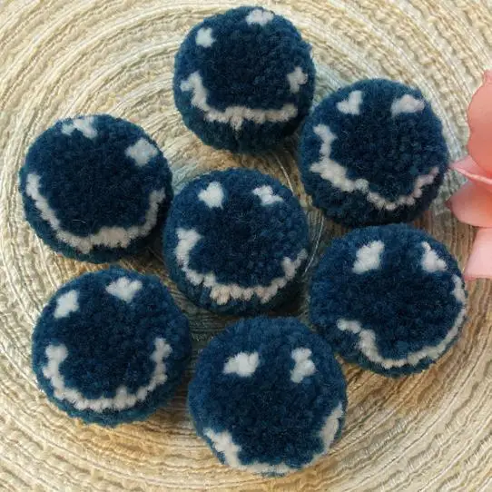 10 шт. 3 см Diy шарик-помпон смайлик помпон для кольца брелок шапки серьги пушистый помпон Diy аксессуары материалы для рукоделия - Цвет: 12