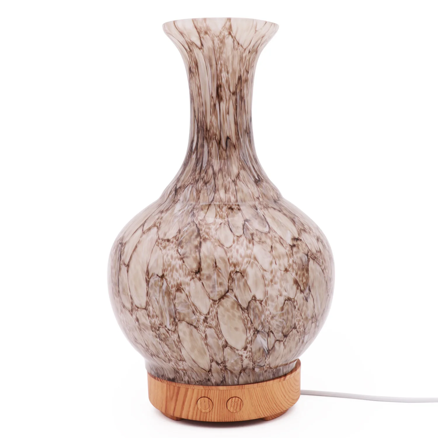 Ultrasonic Translucent Effect Vase Glass Wood Grain Aroma Diffuser New Products Gift Colorful Mini Humidifier Aroma Diffuser