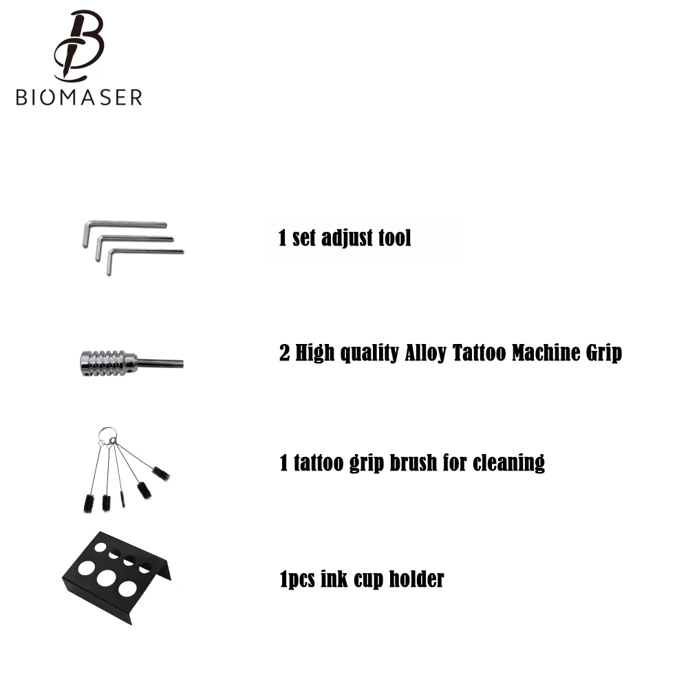 Biomaser K2-1015 полный комплект машины для татуировки набор 2 катушки пистолеты 6 цветов пигментные наборы мощность татуировки новичок ручки комплекты перманентные