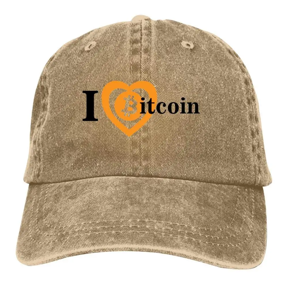 I Love Bitcoin Модная Джинсовая Шляпа привлекательная Кепка для мужчин и женщин