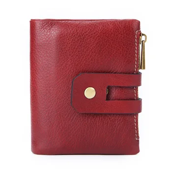 

Double Zipper Buckle Men's Wallet Leather Retro Men's Casual Coin Purse