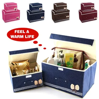 

Storage Box Desktop Portable Non-woven Fabrics Storage Box Clothing Folding Non-woven Fabrics Basket Bag Home Folding 2Pcs/Set