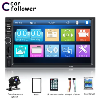 

Car Radio 2 Din MP5 Player General 7'' Inch HD LCD Touch Screen Bluetooth Audio Player Support Rear View Camera+ Steering Wheel