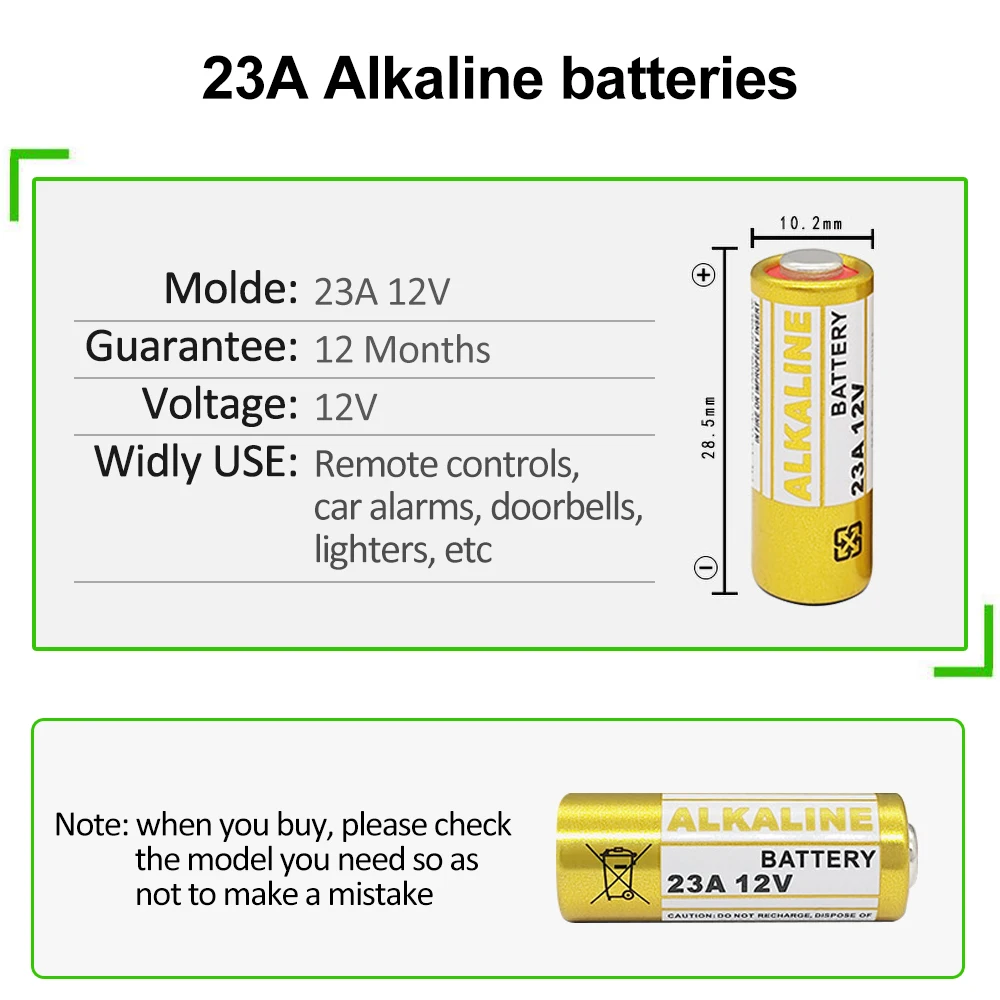 PUJIMAX 30Pcs Alkaline Dry Battery 23A 12V Electronic Toy Disposable Bateria 8F10R 8LR23 CA20 A23 Clock Battery High Capacity alkaline battery disposable battery
