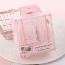 Мультяшная косметическая пудра держатель спонжа спонж для макияжа яйцо сушки чехол Портативный слоеный и мягкий силиконовый косметический спонж коробка держатель набор