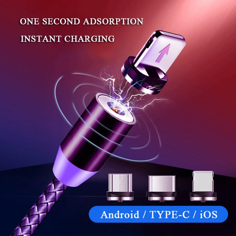 GEMT Magnetic Micro USB Cable For iPhono Samsun Android Fast Charging Magnet Charger USB Type C Cable Mobile Phone Cord Wire
