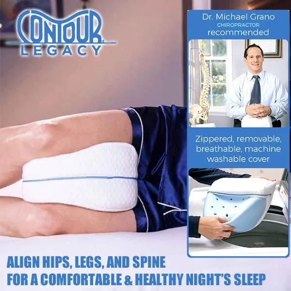 

New Orthopedic Tapered Leg Knee Contour Cushion Ergonomic Ventilated Memory Foam Side Sleeping Pillow Legacy Support Wedge