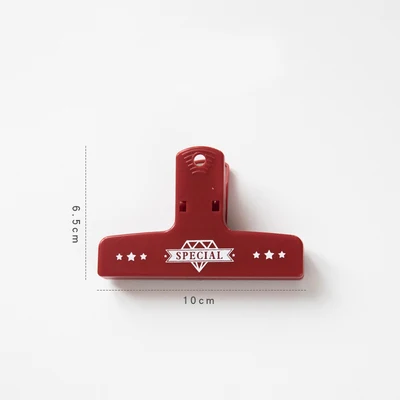 Простой дизайн 100 мм пластиковая магнитная офисная бумага, зажим для документов, прочные инструменты, офисное хранение, папка для чеков, бумага - Цвет: Красный