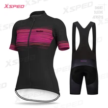 Женская одежда для велоспорта, костюм для шоссейного велосипеда с коротким рукавом, комплект из Джерси, одежда для горного велосипеда, Женская командная форма для триатлона MTB