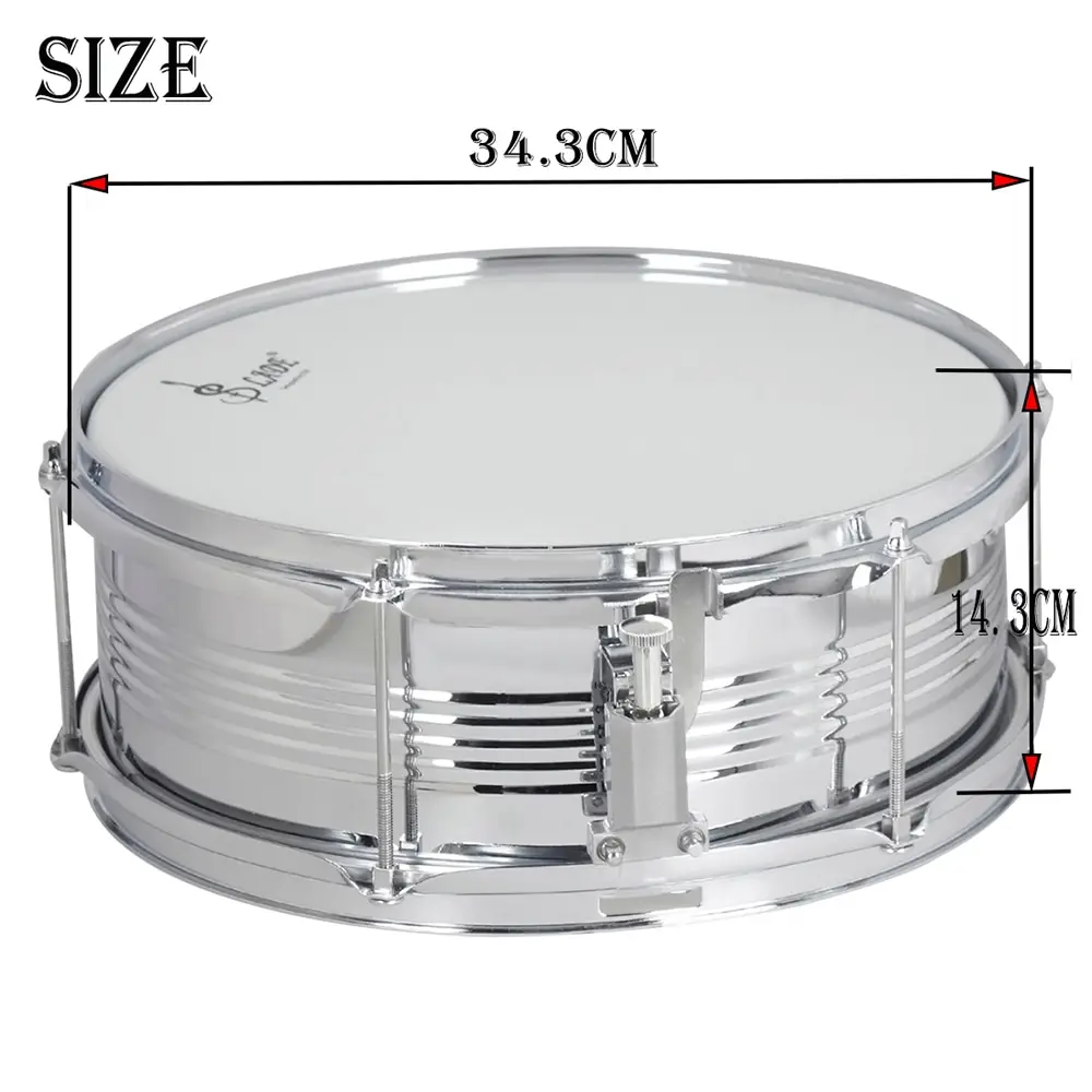 Профессиональный 1" Snare Drum Kit Корпус барабана из нержавеющей стали с барабаном сумка ремень барабанные палочки чехол для барабанных палочек барабанный демпфер гелевые колодки