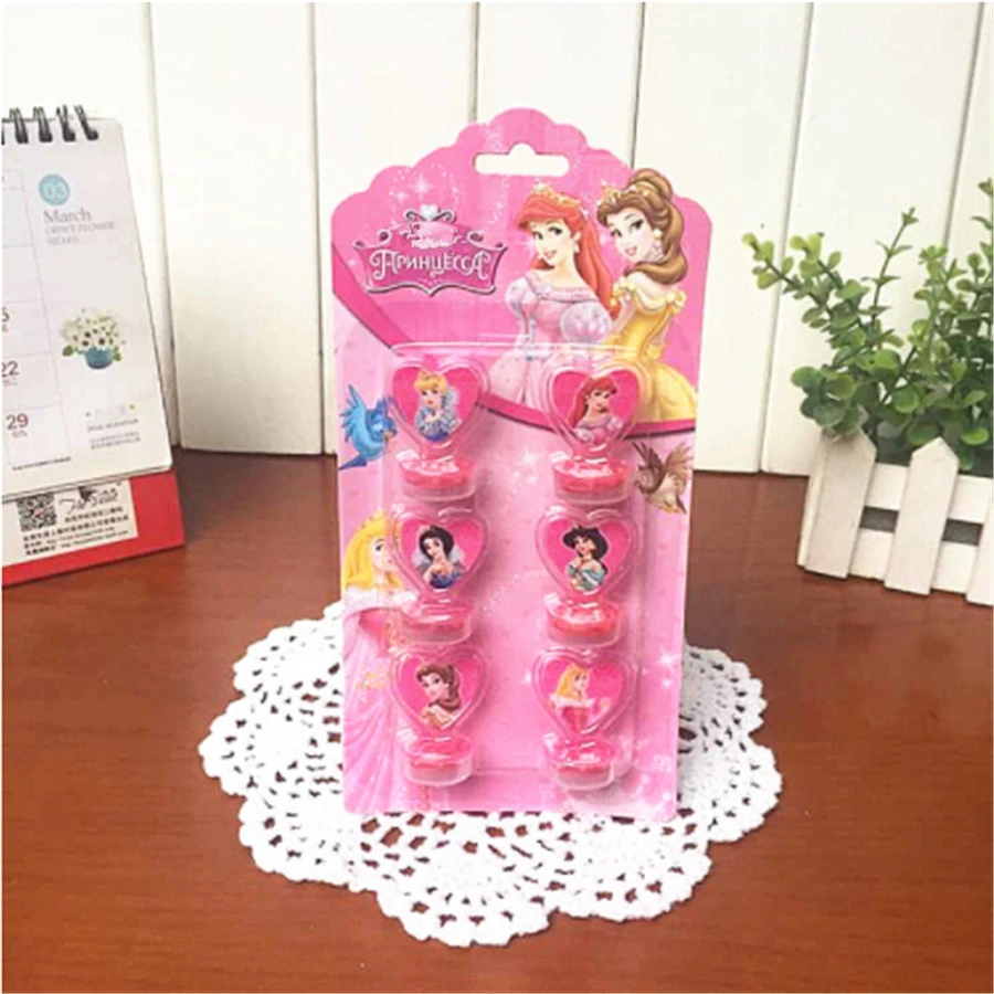 6 шт disney принцессы питьевые Соломки с День рождения питания фестиваль украшения для праздника вечерние пользу Пол раскрыть для девочек вечерние - Цвет: 1Stamp Gift
