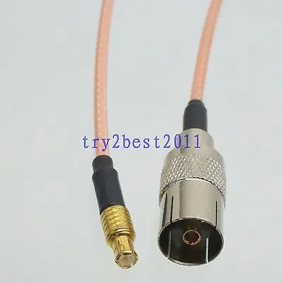 

DHL/EMS 50 Sets RG316 IEC PAL DVB-T jack pin to MCX plug pin Straight Jumper pigtail Cable 6inch -C1