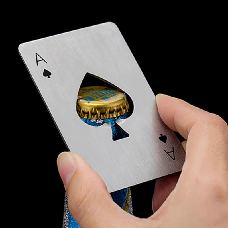 Брелок открывалка для бутылок игральные карты Ace of spades Пивные Крышки открывалка для бутылок Персонализированная нержавеющая сталь инструмент бар