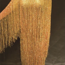 Женское сексуальное платье с длинными рукавами, Прозрачное платье с бахромой, длинное платье с кисточками для танцев