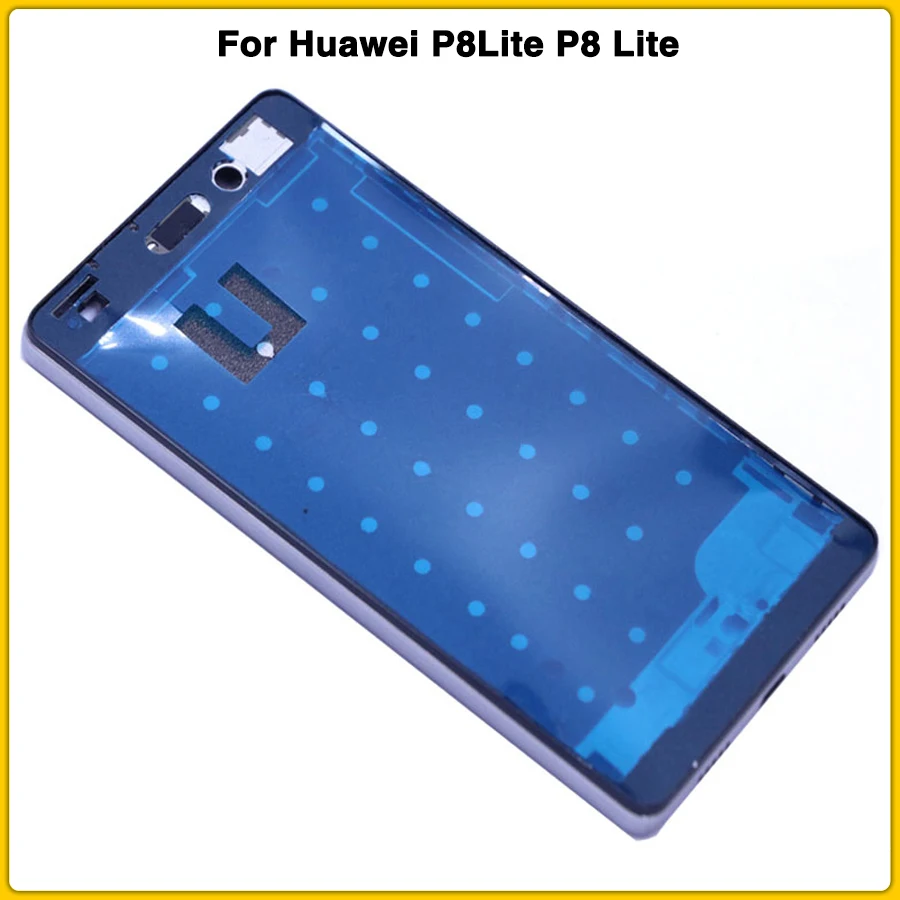 Чехол с полным корпусом для huawei P8Lite P8 Lite, задняя крышка на батарейках+ передняя средняя рамка, рамка на шасси с боковой кнопкой
