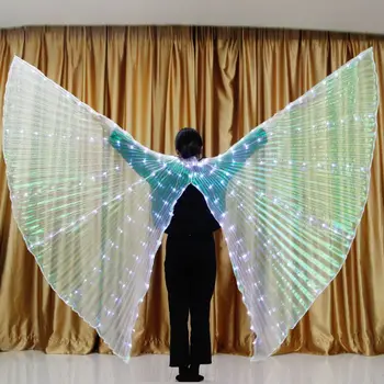 

LED Color Split Fork Cloak Adult Belly Dance LED Butterfly Wings Glowing Colorful Dance Neon Glowing Props Split Cloak Accessory