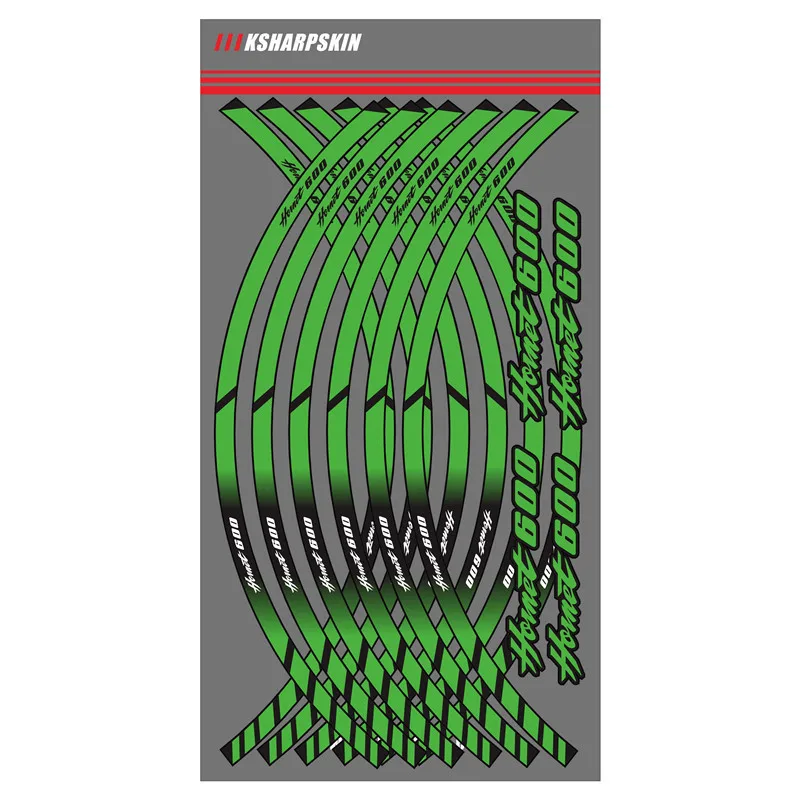 12 X Thick Edge Outer Rim Sticker Stripe Wheel Decals FOR HONDA HORNET 600 HORNET600 - Цвет: 1