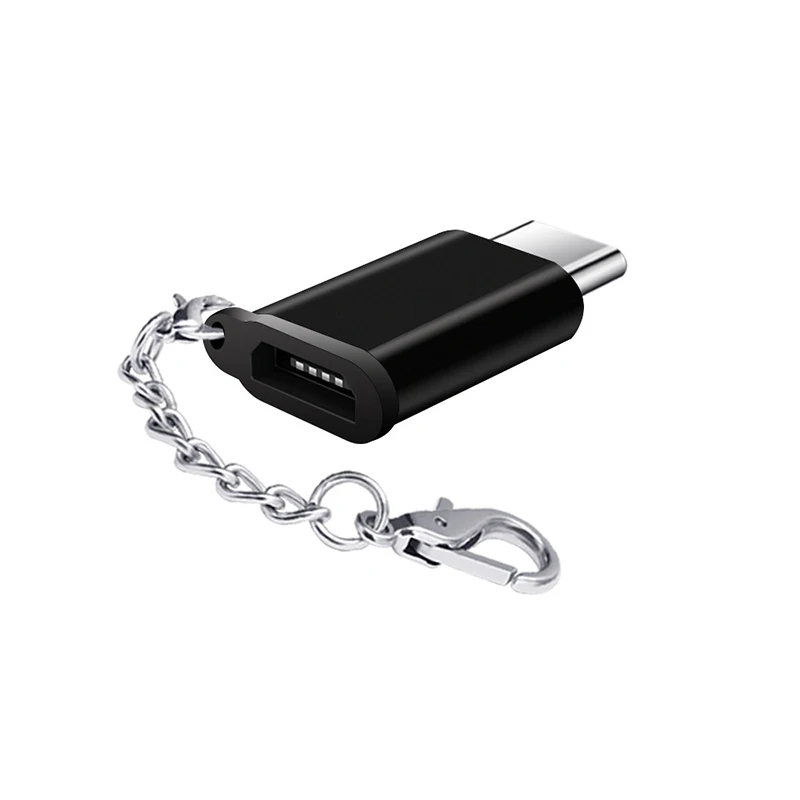 Мини OTG type C к Micro USB адаптер для type-C Jack оборудование конвертер Поддержка зарядный передающий данные Универсальный сплиттер - Цвет: Черный