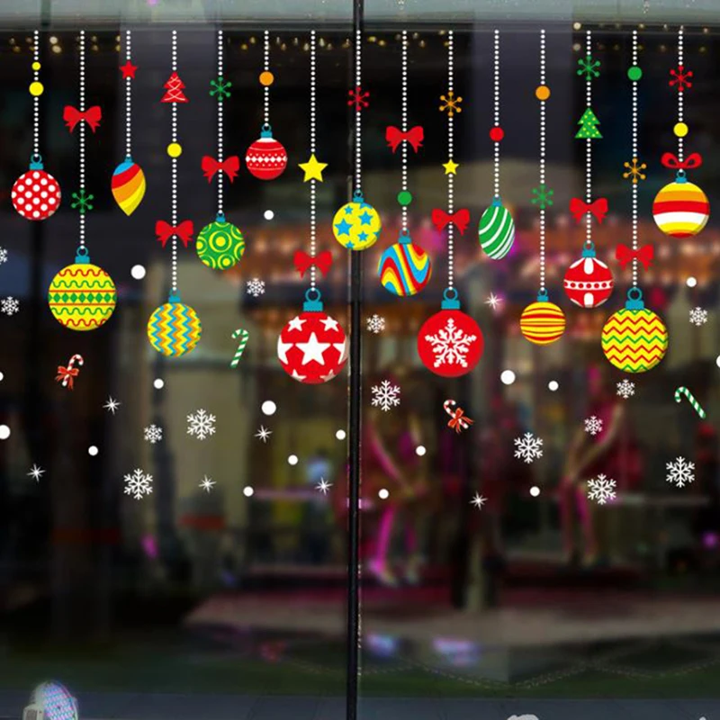 

1PC Removable Window Door Home Decor Sticker Merry Christmas Decals Festival Mural Merry Christmas New Year Decoration 45*60cm