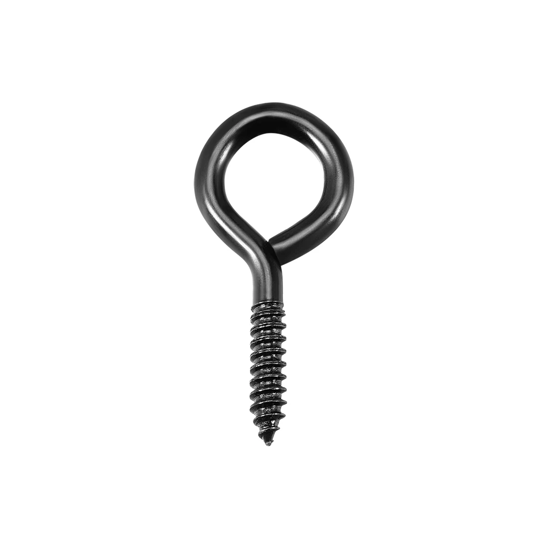 

uxcell 0.9" Screw Eye Hooks Self Tapping Screws Screw-in Hanger Eye-Shape Ring Hooks Black 50pcs