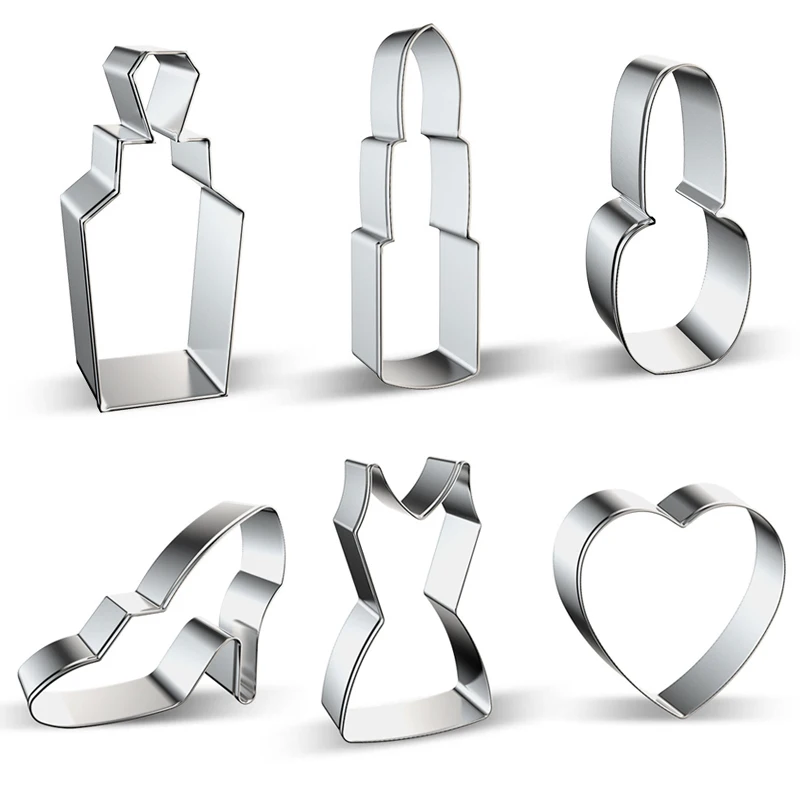 Cookie Cutter Stainless Steel Makeup Tools Biscuit Mould Lipstick Perfume Shape Fondant Cake Mold 3D Pastry