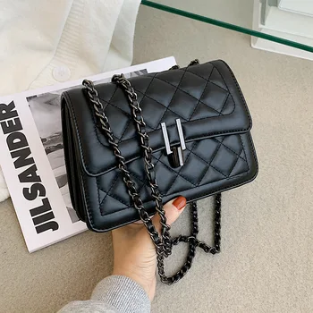 

Small Black Handbags for Women 2021 Designer Luxury PU Leather Crossbody Bags for Women 2021 Flap Chain Shoulder Handbags