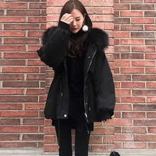Осенняя и зимняя новая Женская Длинная тонкая куртка Женская Корейская версия моды с капюшоном женские парки Пальто B563