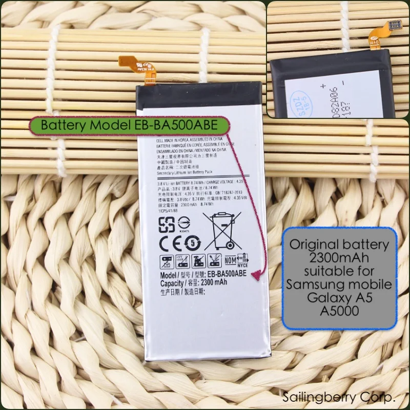 Original battery suitable for Samsung mobile Galaxy A5 A5000 with battery model EB-BA500ABE