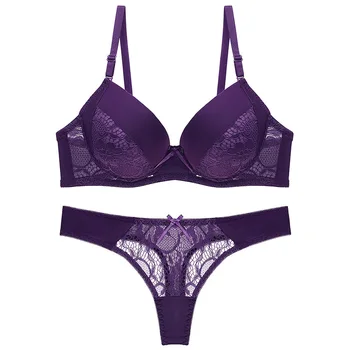

Sexy T-Back Bra Set Stereotypes Lace Bc Transparent Underwear Suit