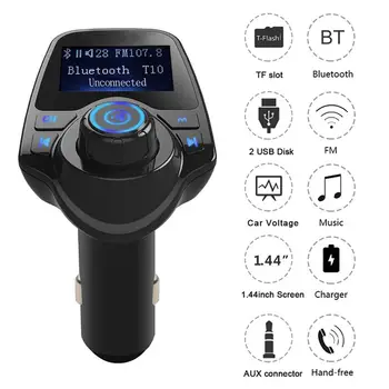 

Car Bluetooth 5.0 FM Transmitter Wireless Handsfree Audio Receiver Auto MP3 Player Dual USB Fast Charger Car Accessories