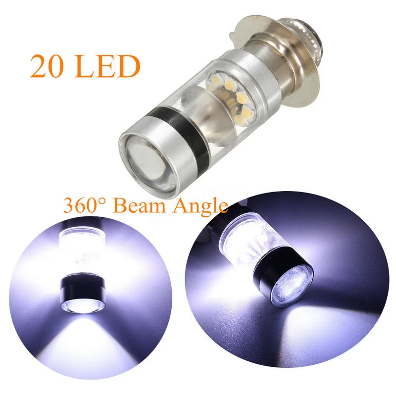 Хао Раковина 12 v светодиодный BA20D H6 100W 2323 6000K мотоциклетная передняя светодиодный лампа белого света
