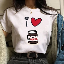 Женская футболка с круглым вырезом FIXSYS Nutella Love белая