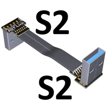 USB Ribbon Cable Flat EMI shielding FPC Extension Cable USB 3.0 90 degree Connector up and downward 5cm-3m Length customization