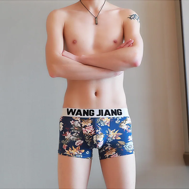 

Cotton Modal Underwear Men Fashion Sexy Mens Printed Boxer Shorts Soft Breathable Panties Low-waisted Underpants