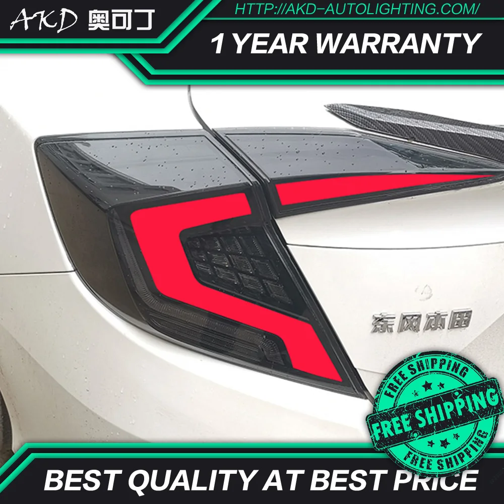

AKD auto autos rückleuchten Für Honda Civic G10 Rückleuchten 10th Limousine 2017 2018 2016 12 V LED Auto Schwanz lichter Rücklic