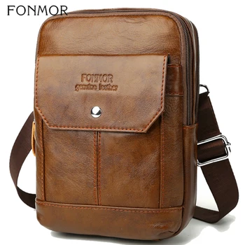 

Fonmor Anti-Theft Shoulder Bags For Men Genuine Leather Chest Pack Male Crossbody Bag Casual Man Messenger Bags High Quality New