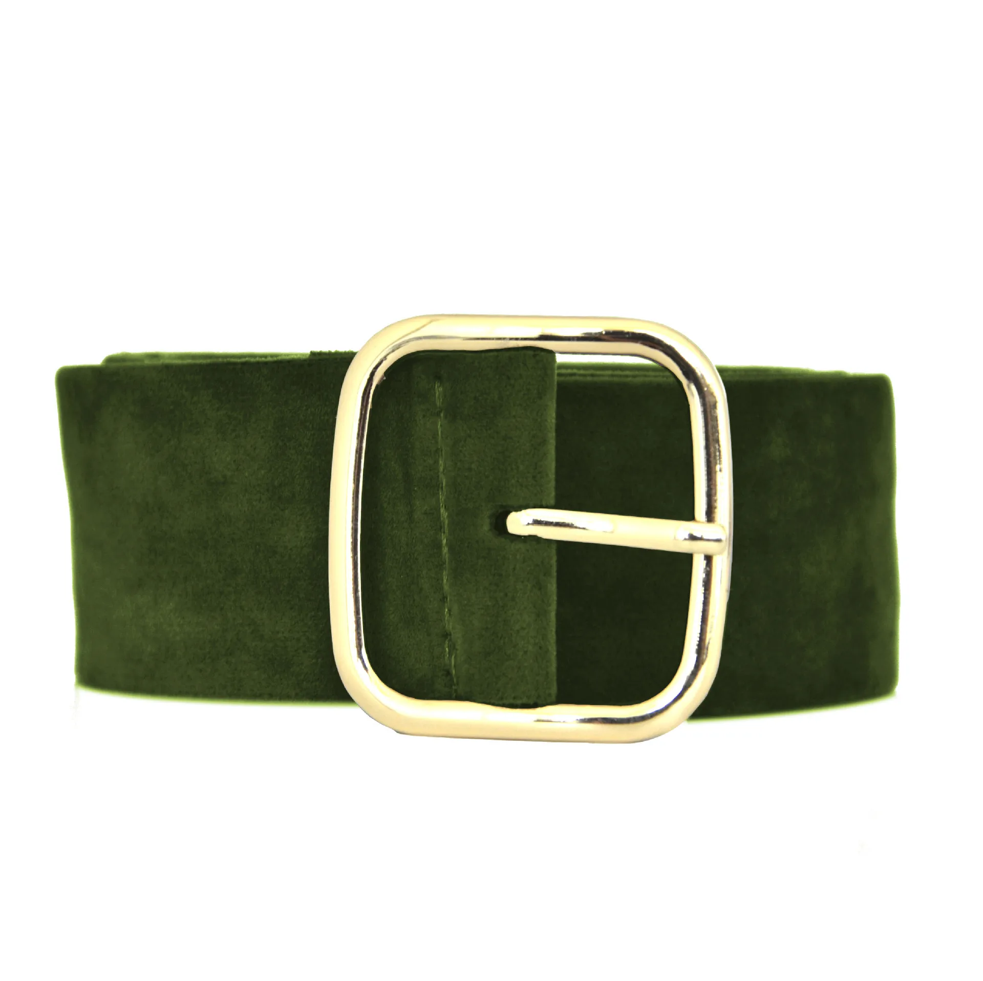 Зеленый New Design Wide belt female dress belts decorate waistband fashion Gold pin buckle Velvet belt party belt black flannel women - Цвет: Зеленый