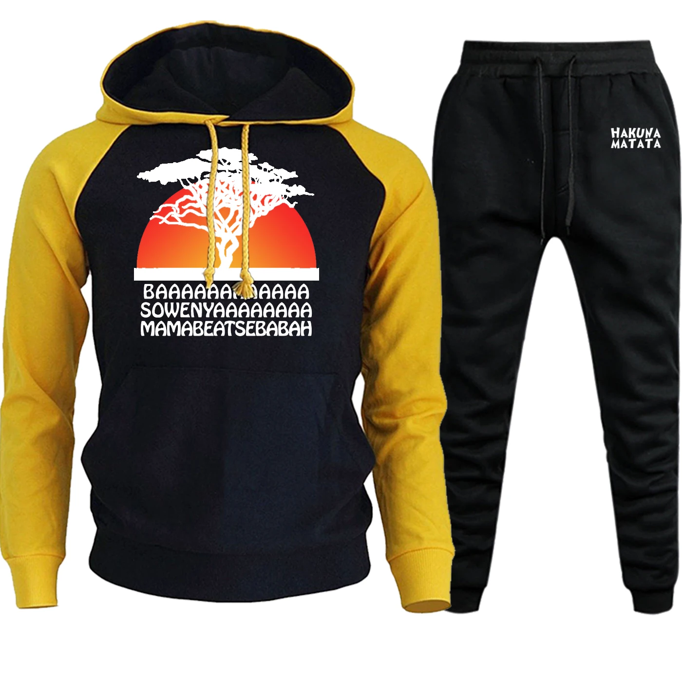 Король Лев, Симба, забавный реглан, Мужская Уличная одежда с капюшоном, Осень-зима,, мультяшный пуловер, костюм, толстовки+ штаны, комплект из 2 предметов
