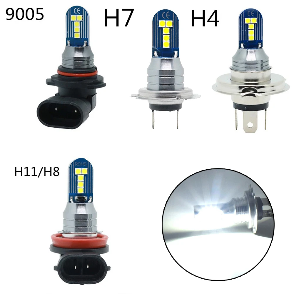 

DC 12V To 24V 6000K H4 H7 9005 H11/H8 High Low Beam LED Car Headlight Kit Bulb White Light Universal Accessories