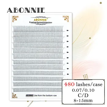 

Abonnie 12 Lines Large Premade Fans 3/4/5/6D Russian Volume Eyelashes Extension New Makeup False Lashes