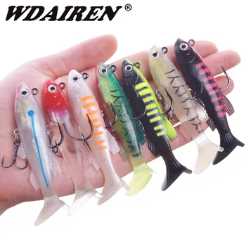 

WDAIREN 7.5cm 11.5g Soft Bait Jig Wobblers Fishing Lure With Lead Head Fish Swimbait Treble Hook Fishhook Fishing Tackle WD-607